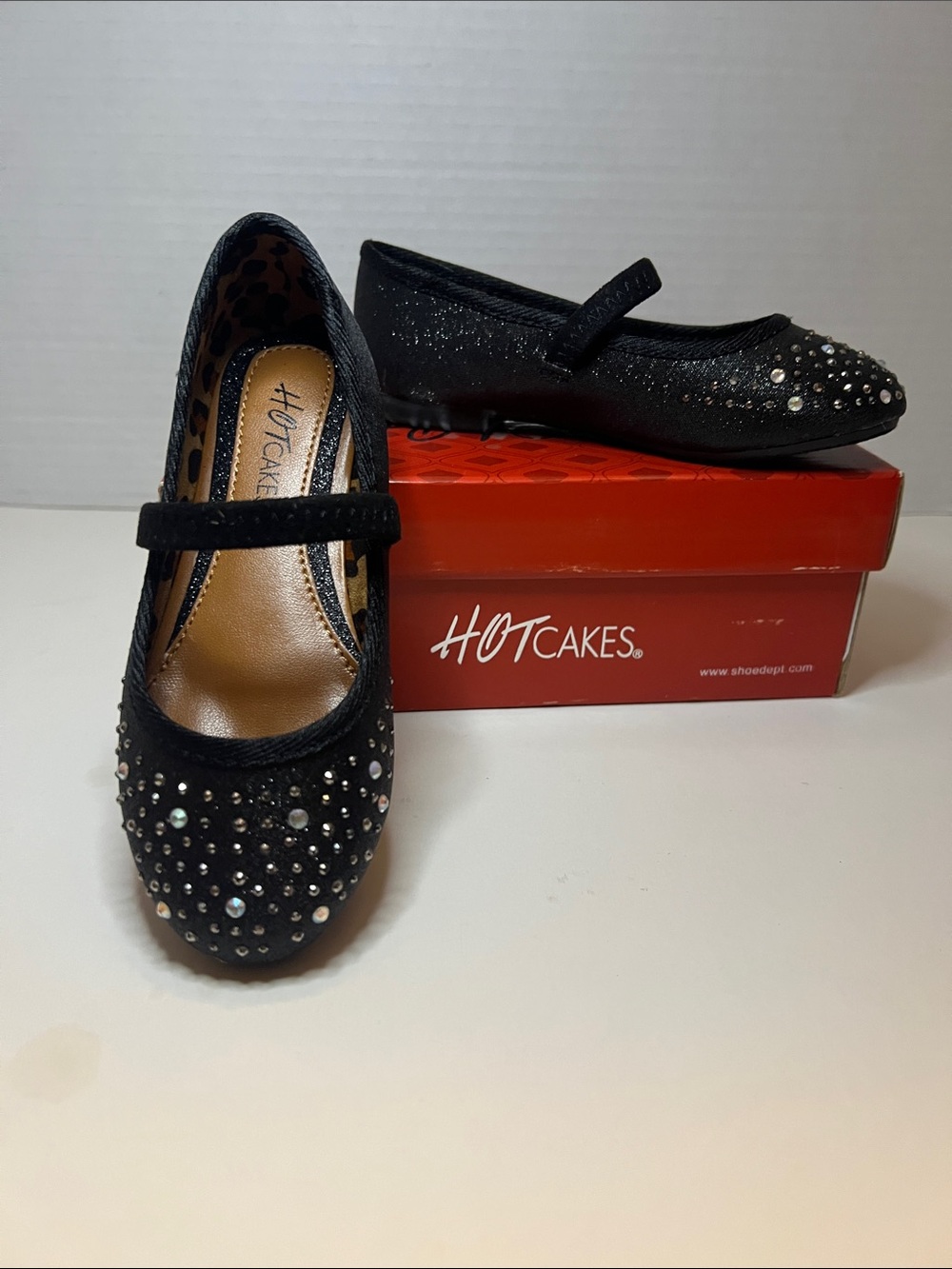Hot Cakes Toddler Girls Lil Gusto Black Rhinestone Sparkly Dress Shoes Size 8M